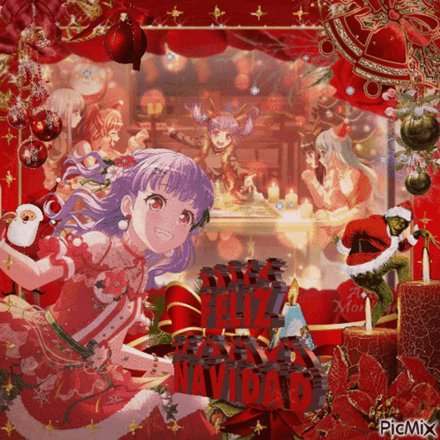 a picture of a christmas scene with the words feliz navidad on the bottom