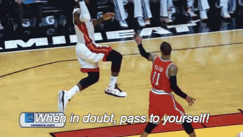Lebron James Passing The Ball To Assist Himself In A Dunk! GIF - Basketball Shoot Pass To Yourself GIFs