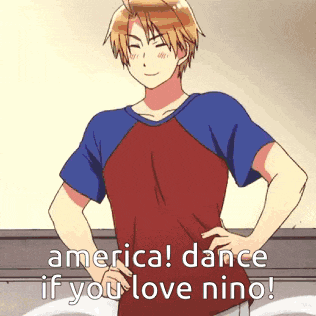 a man with his hands on his hips and the words " america dance if you love nino "