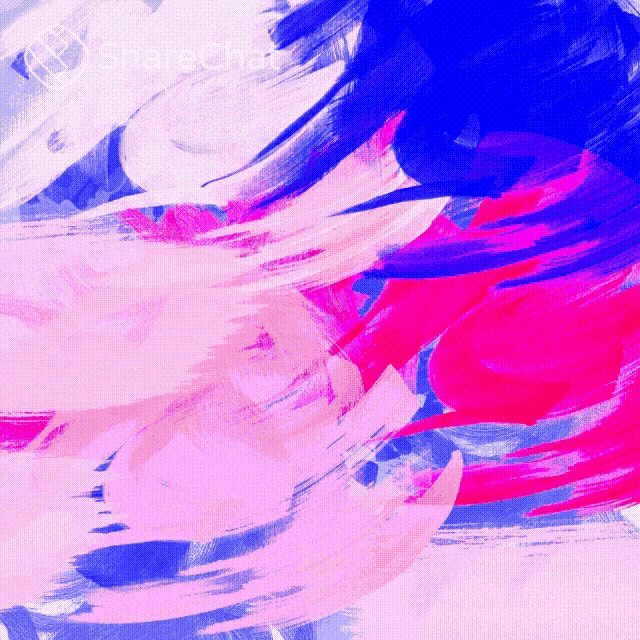 a painting of pink and blue brush strokes