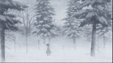 a snowy forest with trees covered in snow