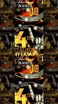 a poster that says is one 4th anniversary