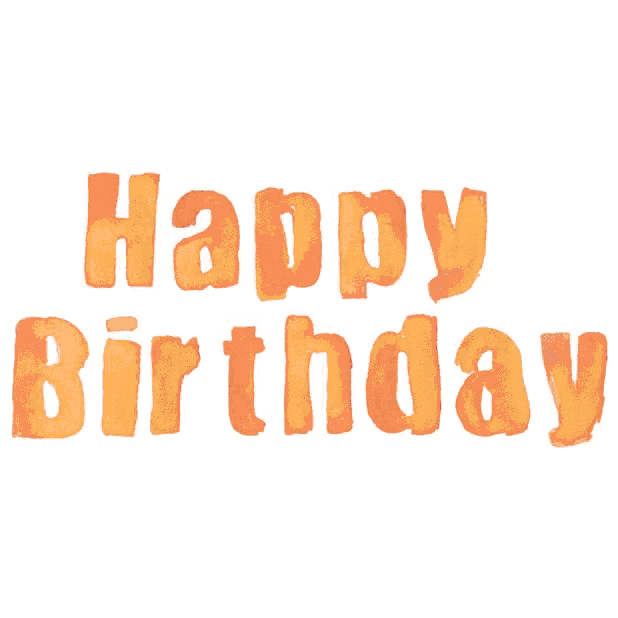 a happy birthday greeting card with balloons in the background