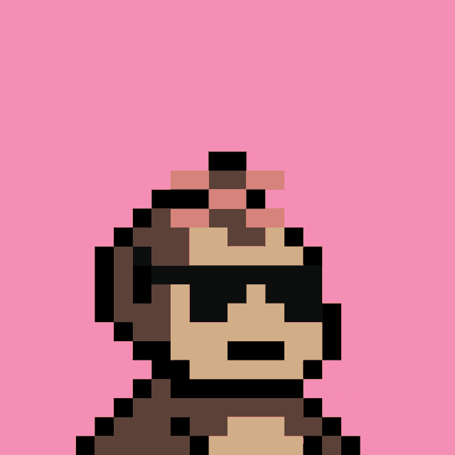 a pixel art of a monkey holding a heart in its hand