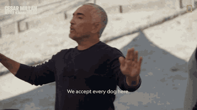 a man says we accept every dog here