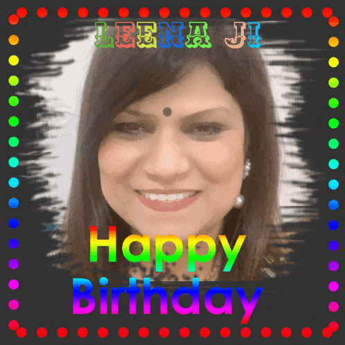 a picture of a woman with the words happy birthday written on it