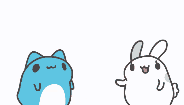 a cartoon of a frog and a rabbit with a heart