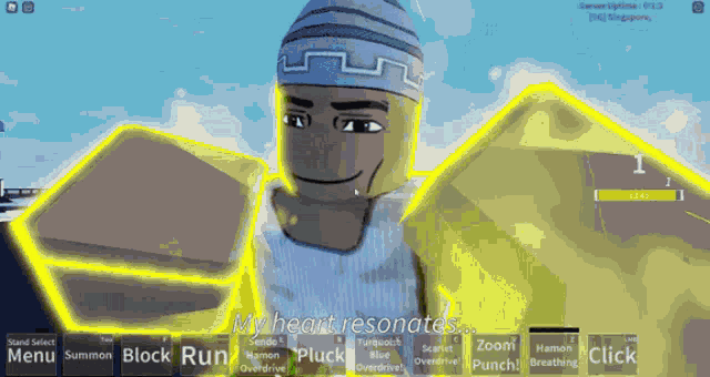 a screenshot of a video game with the words my heart resonates at the bottom