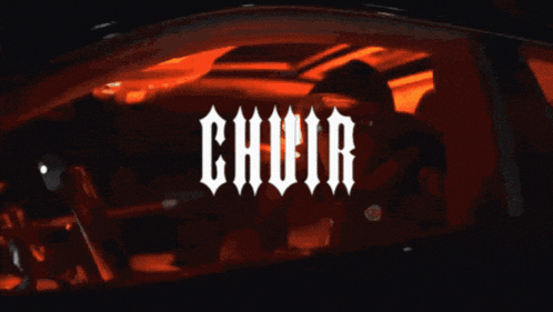 a black and white photo of a person with the word chuir written on it