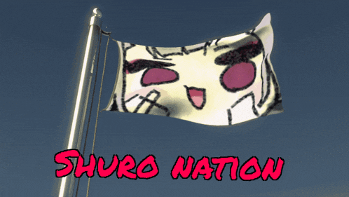 a flag that says shuro nation on it is flying in the wind