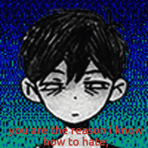 a drawing of a boy with the words " you are the reason i know how to hate " below it