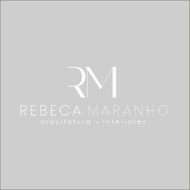 a logo for rebeca maranho arquitetura interiores is shown