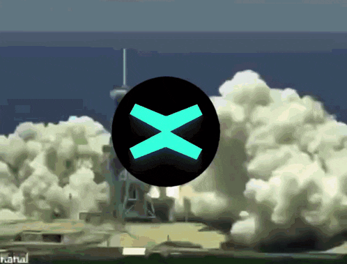 a black circle with a green x in the center