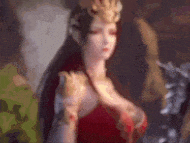 a blurry picture of a woman with a crown on her head