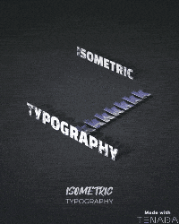 isometric typography made with tenaba is shown on a black background