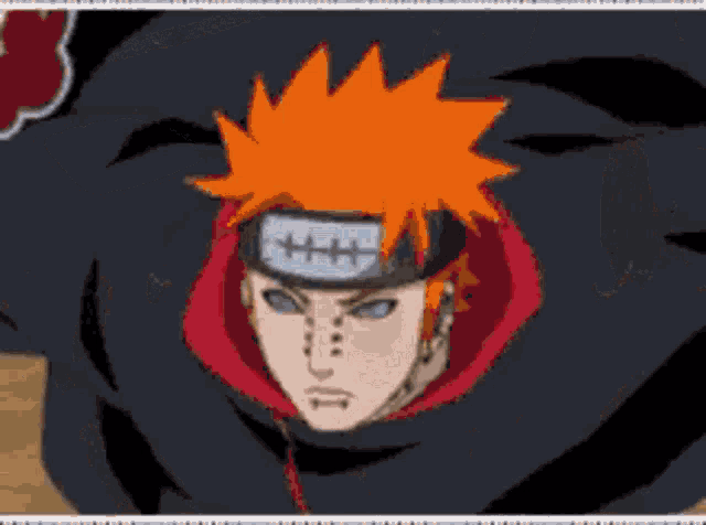 a pixel art drawing of a person with red hair