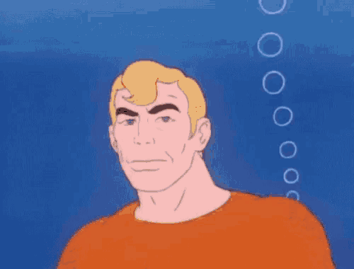 a cartoon of aquaman with bubbles coming out of his head