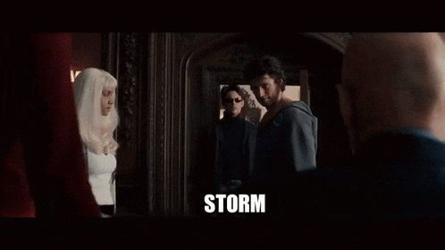 a group of people in a room with the word storm written on the bottom