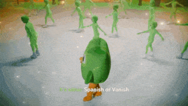 a group of people are dancing on a stage with the words no es una peticion in the lower right corner