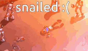 a cartoon of a man laying on the ground with the words snailed written above him
