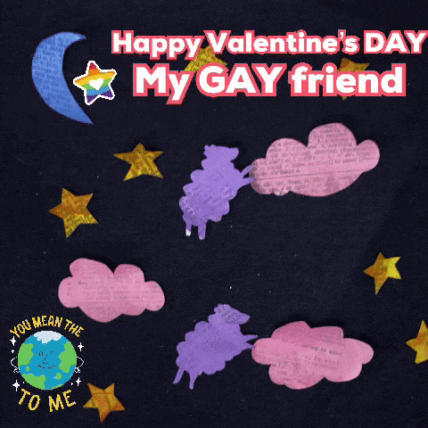 a valentine 's day greeting card that says happy valentine 's day to my gay friend
