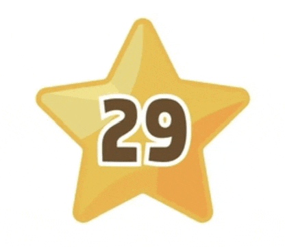 a star with the number 29 written on it