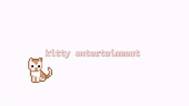 a logo for kitty entertainment with a cat and butterfly