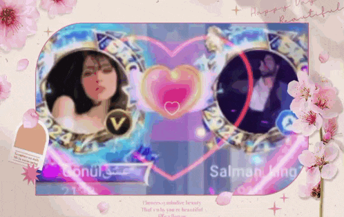 a picture of a woman and a man with the name salman king on the bottom