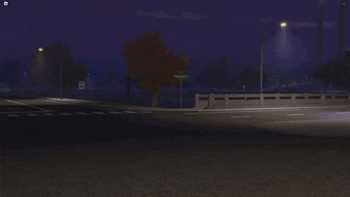 a chicago police car is driving down a road at night