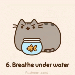 Breath Under Water Pusheen GIF - Breath Under Water Pusheen Smile GIFs