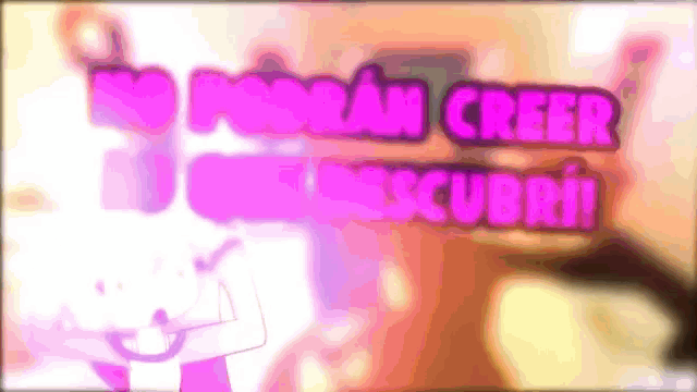 a cartoon with the words " no podran creer descubri " written in pink