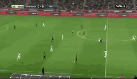 a group of soccer players are playing a game on a soccer field .