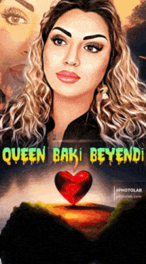 a painting of a woman with the words queen baki beyendi