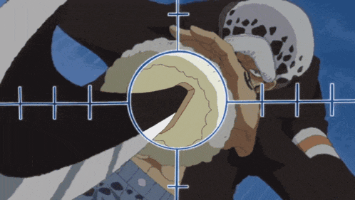a cartoon drawing of a person with a target on their face