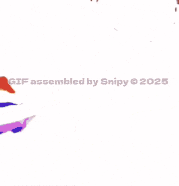 a close up of a man 's face with the words gif assembled by snipy on the bottom