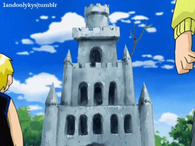 a picture of a sand castle with the words landonlykys tumblr written above it