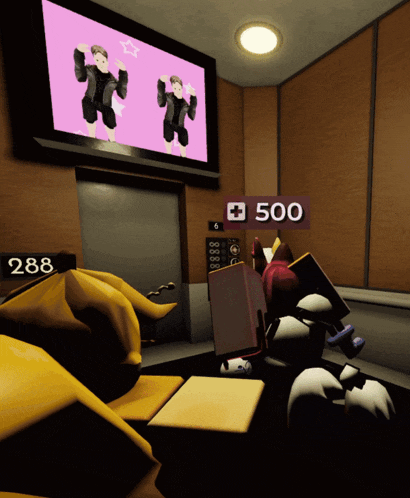 a room with the number 288 on the wall