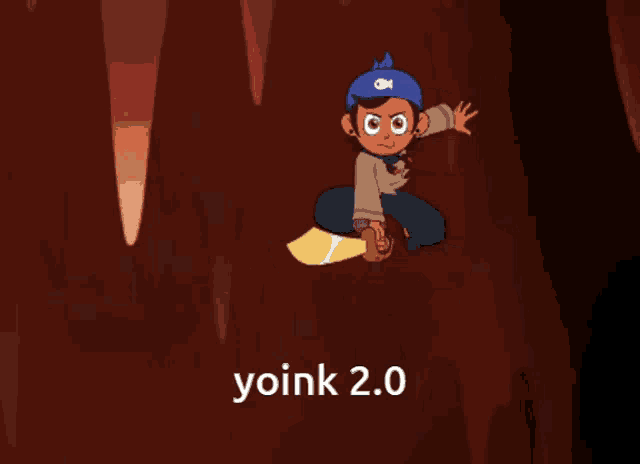 a cartoon drawing of a person with the word yoink 2.0 on the bottom