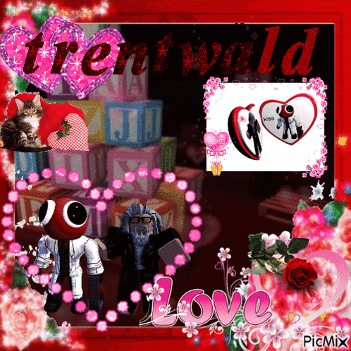 a valentine 's day greeting card with the name trent wald on it