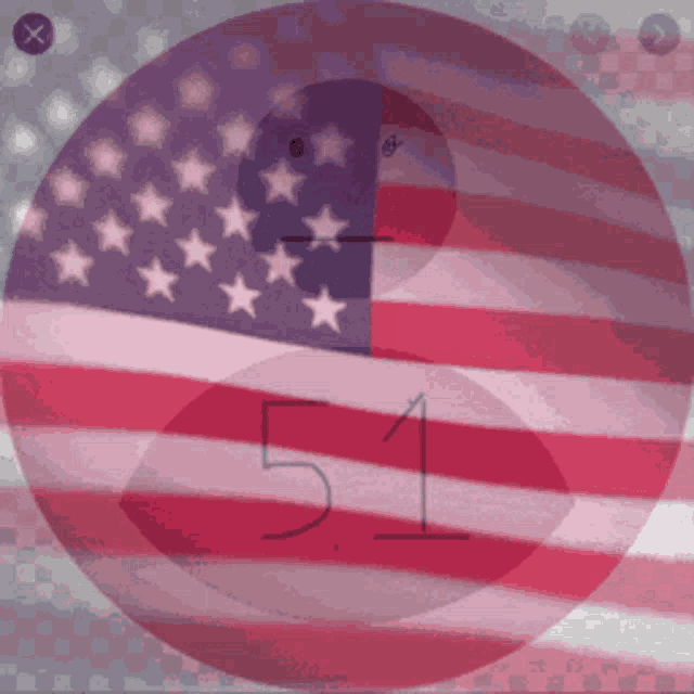 a picture of an american flag with the number 51 in the center