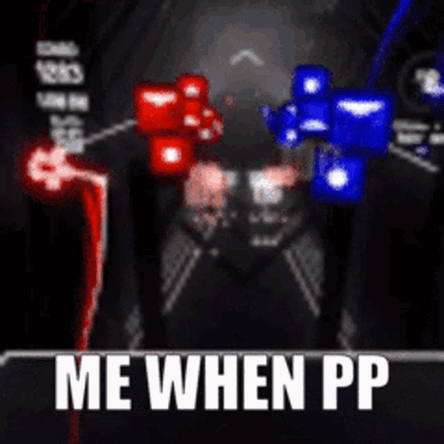 a screenshot of a video game with the words me when pp