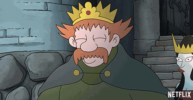 a cartoon of a man wearing a crown and a cape says netflix