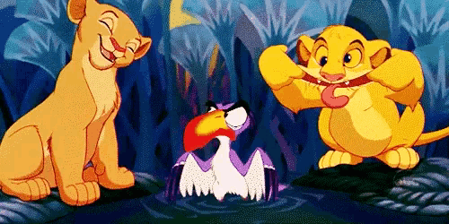 a group of cartoon characters from the lion king including simba and zazu