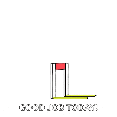 a cartoon illustration of a woman jumping over a hurdle with the words good job today below her