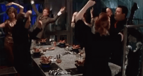 Beetle Juice Dinner Party GIF - Beetle Juice Dinner Party Dance Party GIFs