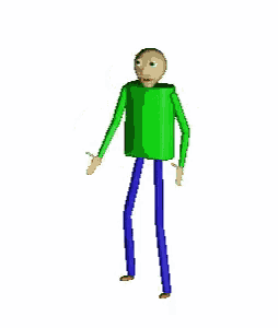 a cartoon character with long legs is standing on a white background .