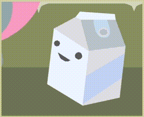 a carton of milk with a smiling face