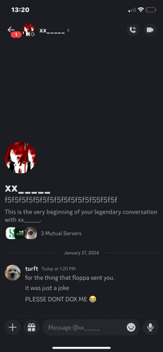 a screenshot of a conversation with a person named xx