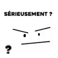 a black and white drawing of a face with a question mark .