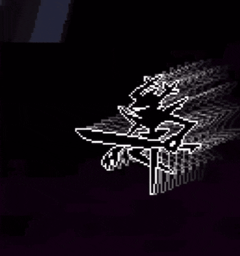it looks like a pixel art of a lion flying in the air .